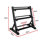 Dumbbell Rack Storage Stand Hex Weight Heavy Duty 3 Tier Wide Home Gym Fitness V63-837171