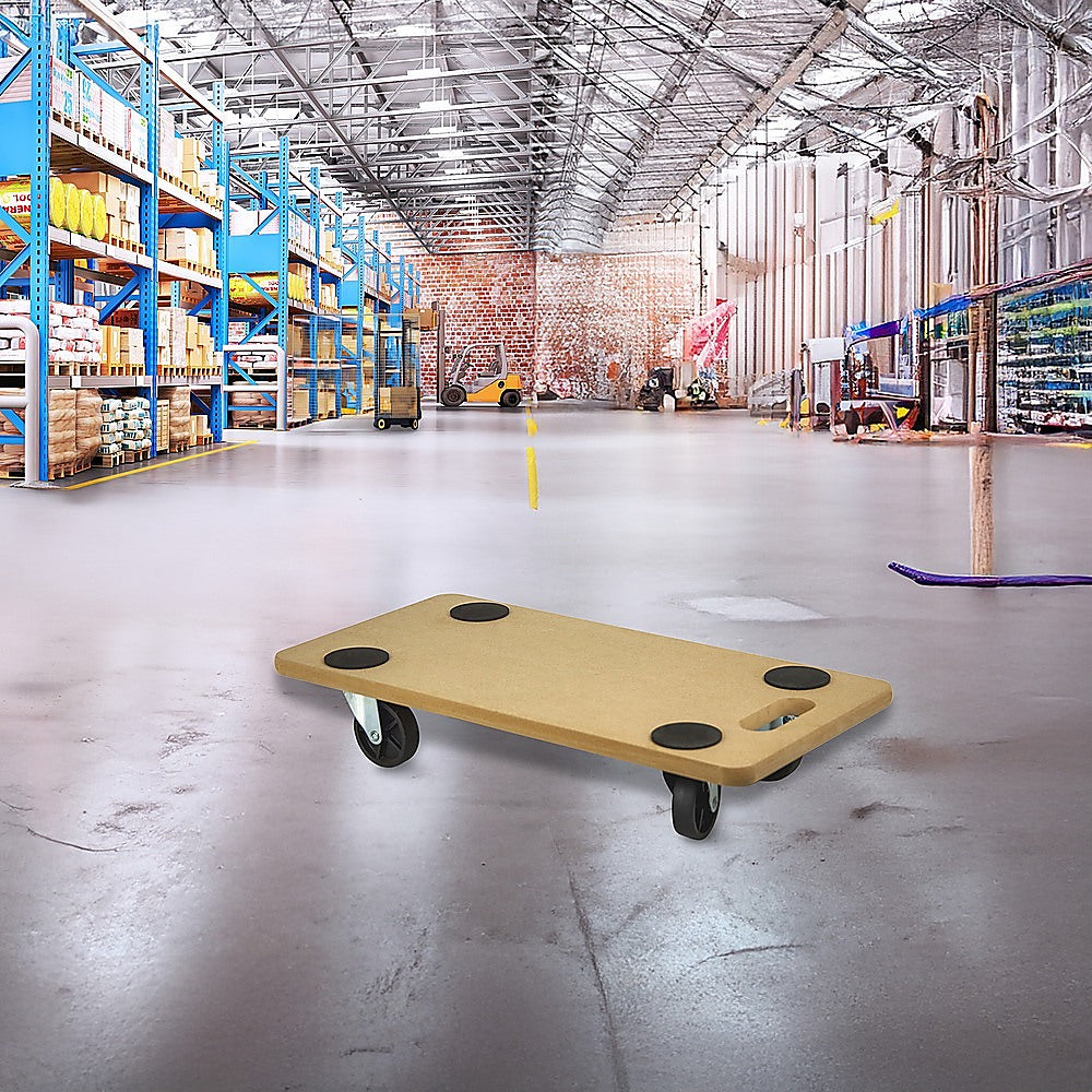 200kg Heavy Duty Hand Dolly Furniture Wooden Trolley Cart Moving Platform Mover V63-837191