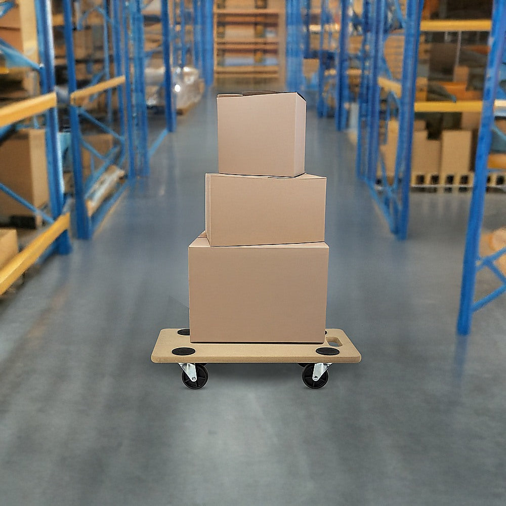 200kg Heavy Duty Hand Dolly Furniture Wooden Trolley Cart Moving Platform Mover V63-837191