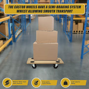 200kg Heavy Duty Hand Dolly Furniture Wooden Trolley Cart Moving Platform Mover V63-837191