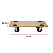 200kg Heavy Duty Hand Dolly Furniture Wooden Trolley Cart Moving Platform Mover V63-837191