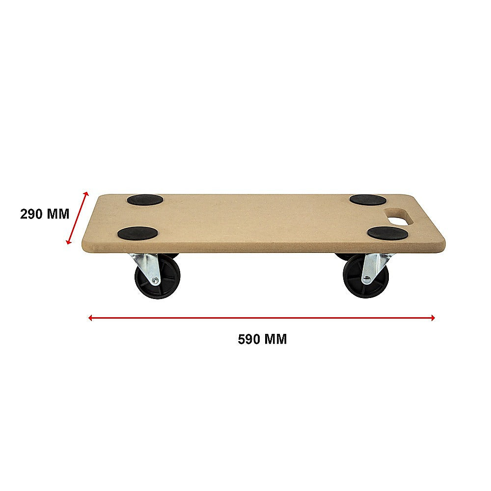 200kg Heavy Duty Hand Dolly Furniture Wooden Trolley Cart Moving Platform Mover V63-837191