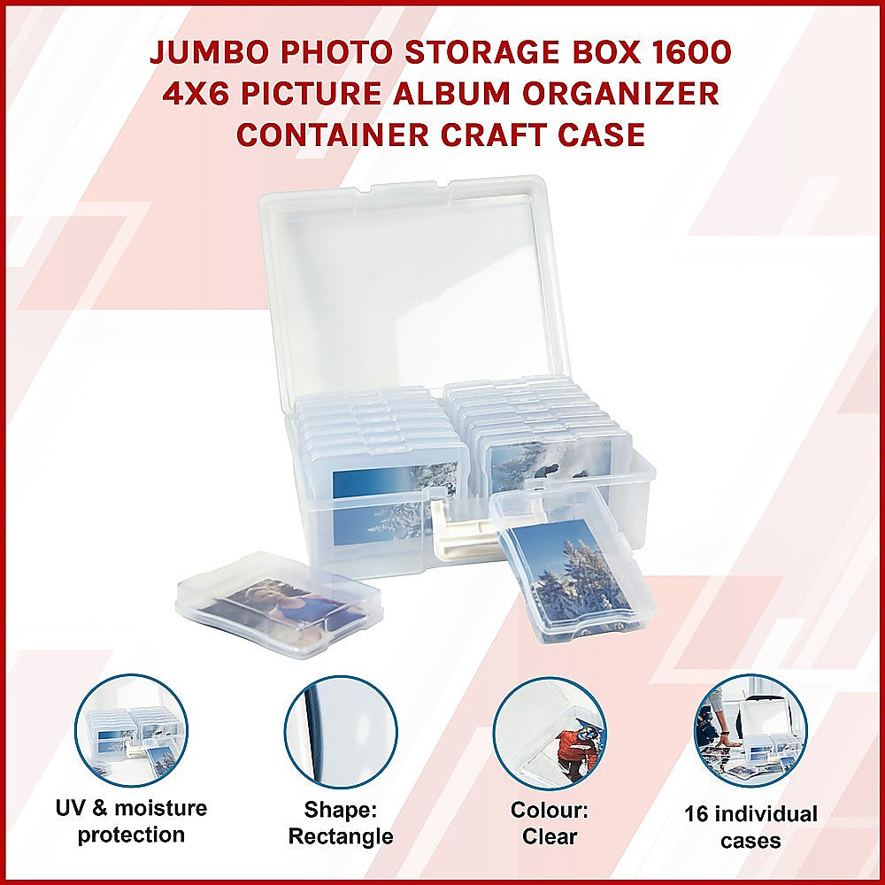 Jumbo Photo Storage Box 1600 4x6 Picture Album Organizer Container Craft Case V63-837201