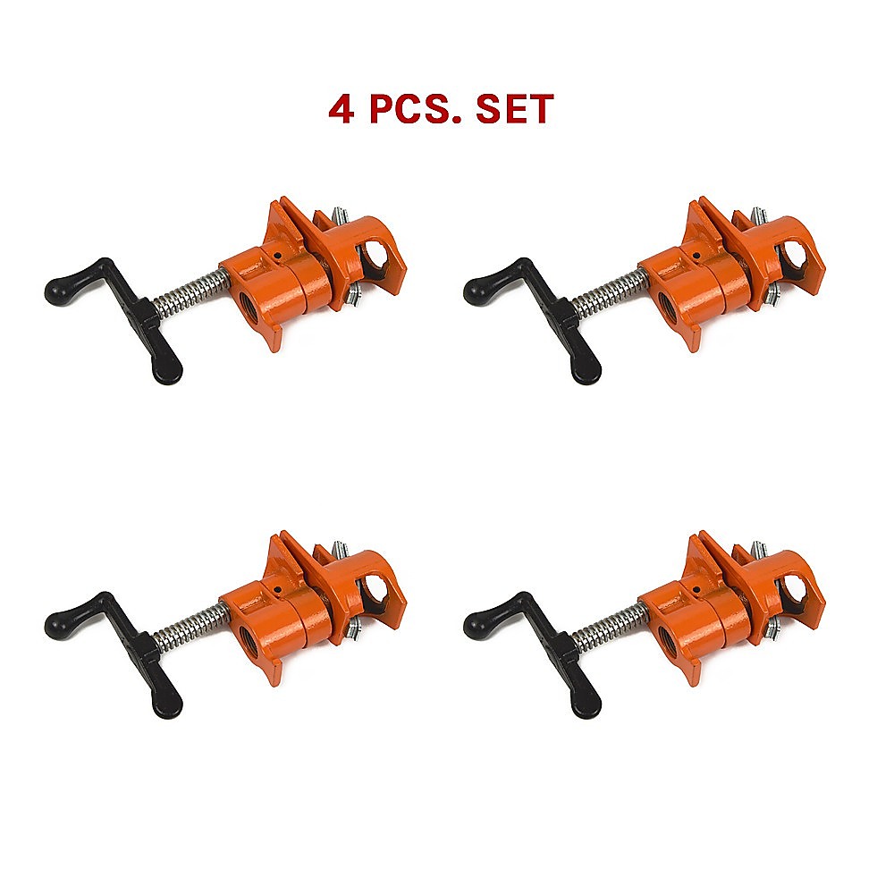 3/4" Wood Gluing Pipe Clamp Set (4 Pack) Heavy Duty PRO Woodworking Cast Iron V63-837211