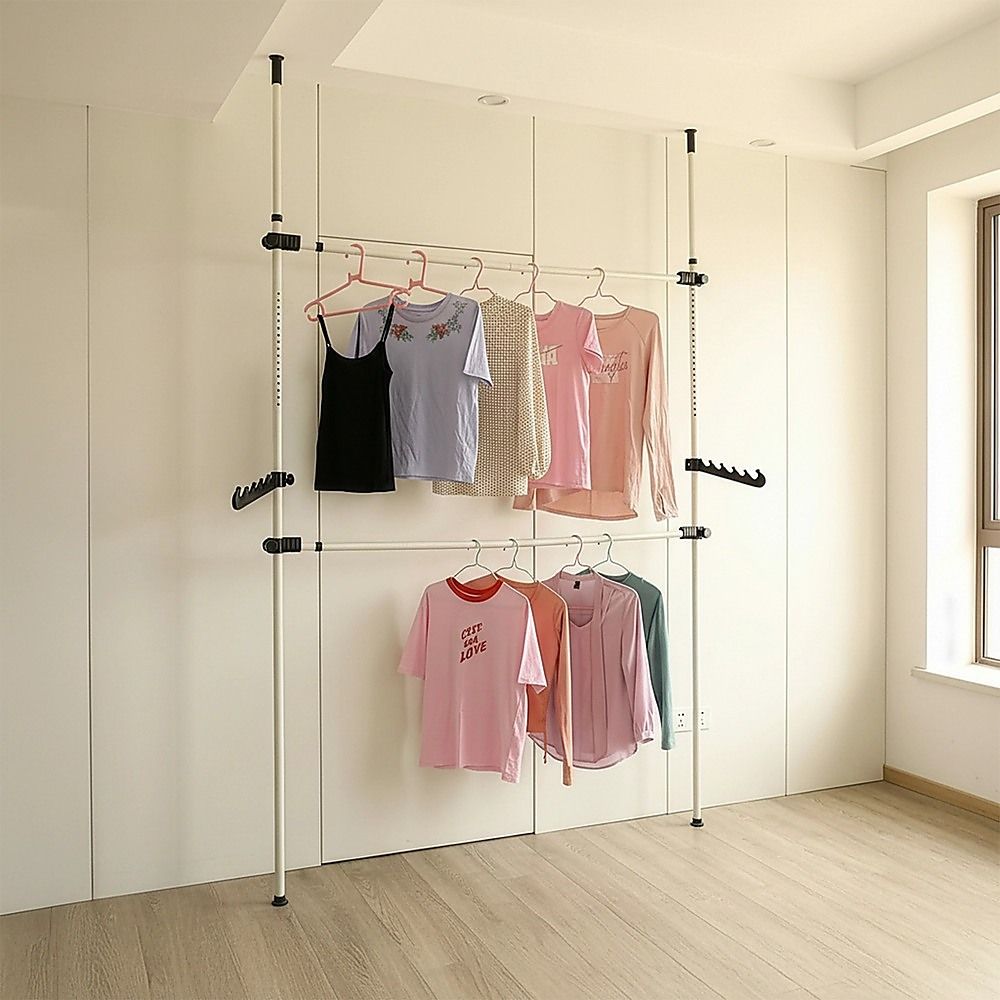 Heavy Duty Adjust Clothes Rail Storage Garment Shelf Hanging Display Stand Rack V63-837221