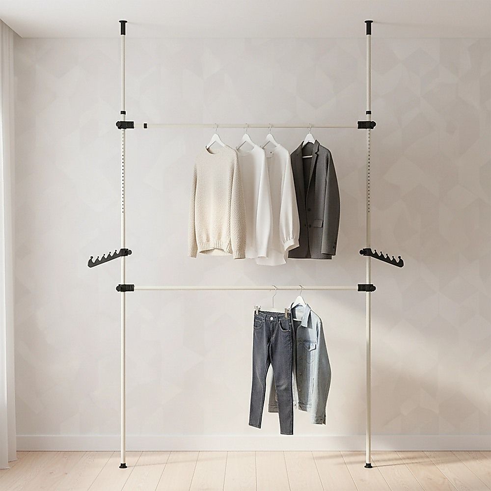 Heavy Duty Adjust Clothes Rail Storage Garment Shelf Hanging Display Stand Rack V63-837221
