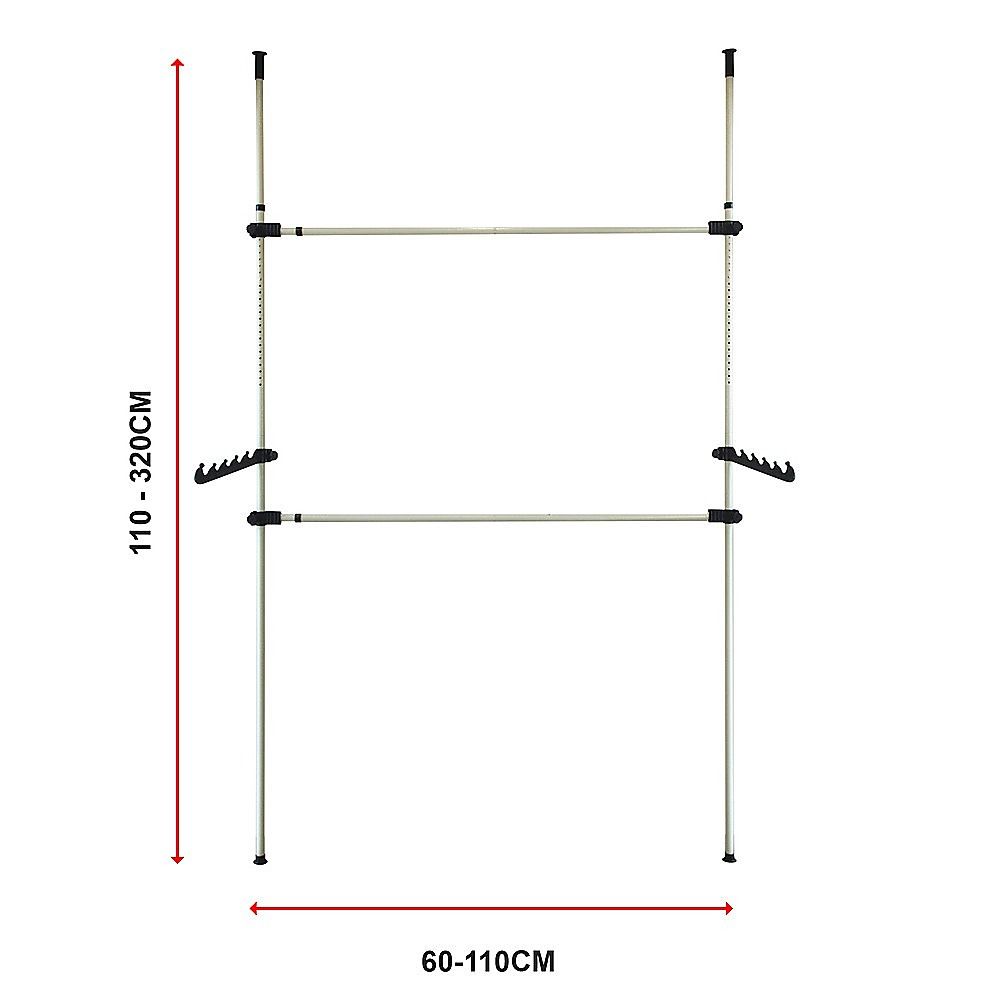 Heavy Duty Adjust Clothes Rail Storage Garment Shelf Hanging Display Stand Rack V63-837221