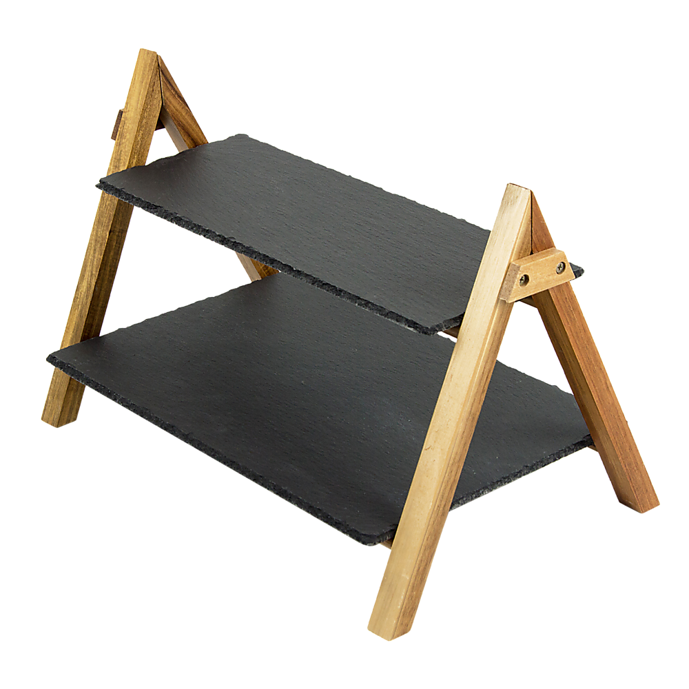 Party 2 Tier Cake Stand Slate Wedding Tiered Serving Stand Afternoon Tea V63-837241