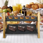 Party 2 Tier Cake Stand Slate Wedding Tiered Serving Stand Afternoon Tea V63-837241