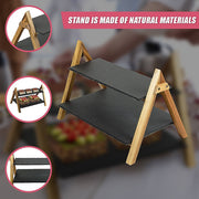 Party 2 Tier Cake Stand Slate Wedding Tiered Serving Stand Afternoon Tea V63-837241