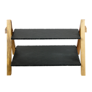 Party 2 Tier Cake Stand Slate Wedding Tiered Serving Stand Afternoon Tea V63-837241
