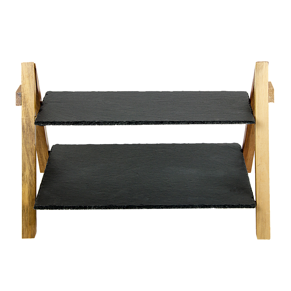 Party 2 Tier Cake Stand Slate Wedding Tiered Serving Stand Afternoon Tea V63-837241