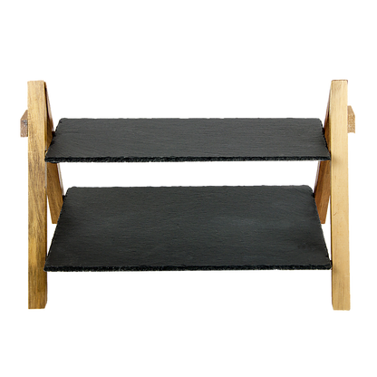 Party 2 Tier Cake Stand Slate Wedding Tiered Serving Stand Afternoon Tea V63-837241