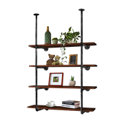 Wall Shelves Display Bookshelf Industrial DIY Pipe Shelf Rustic Brackets V63-837281