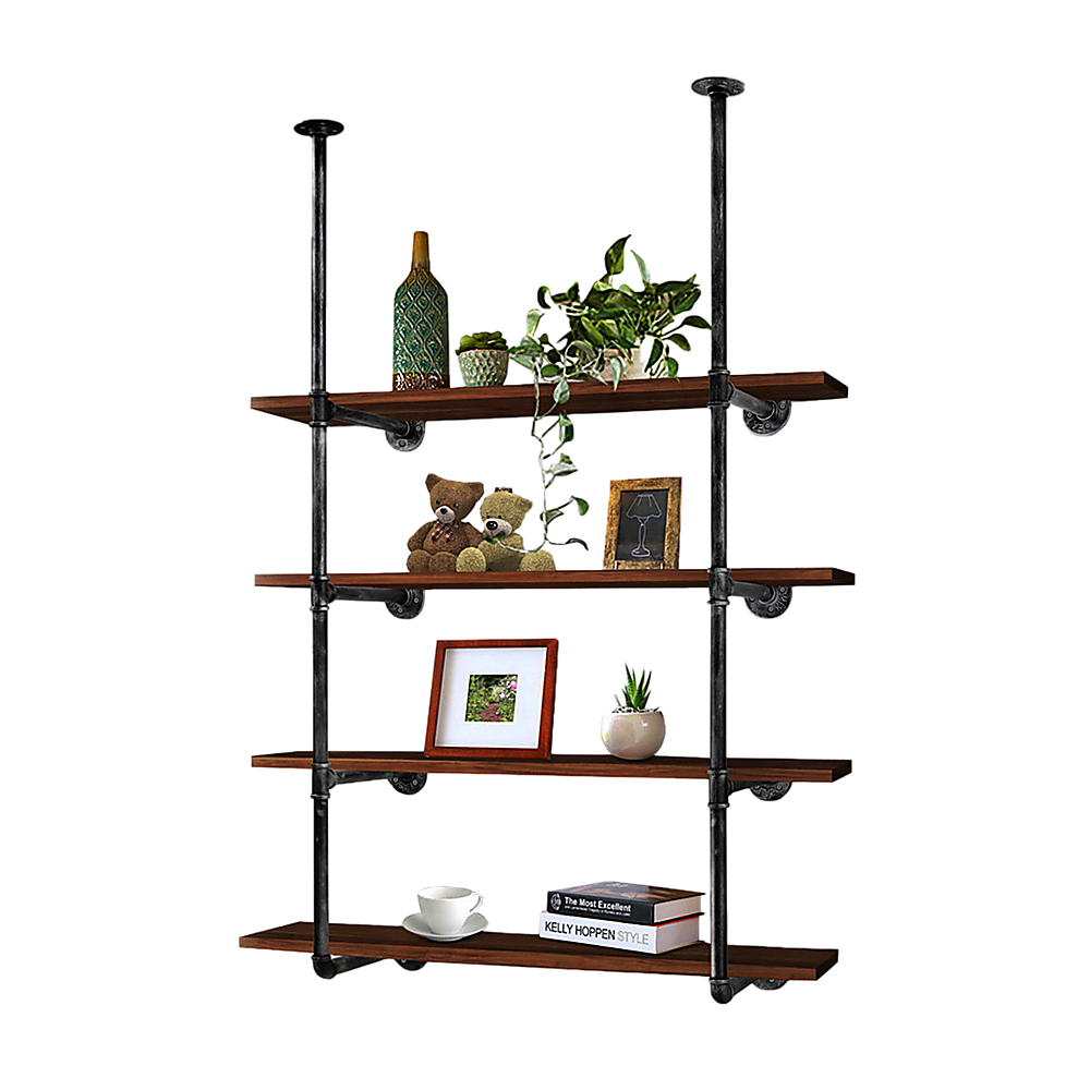 Wall Shelves Display Bookshelf Industrial DIY Pipe Shelf Rustic Brackets V63-837281