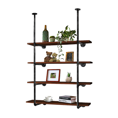 Wall Shelves Display Bookshelf Industrial DIY Pipe Shelf Rustic Brackets V63-837281