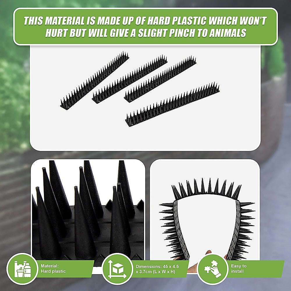 12pc Bird Spikes Human Cat Possum Mouse Pest Control Spiked Fence Wall Deterrent V63-837291