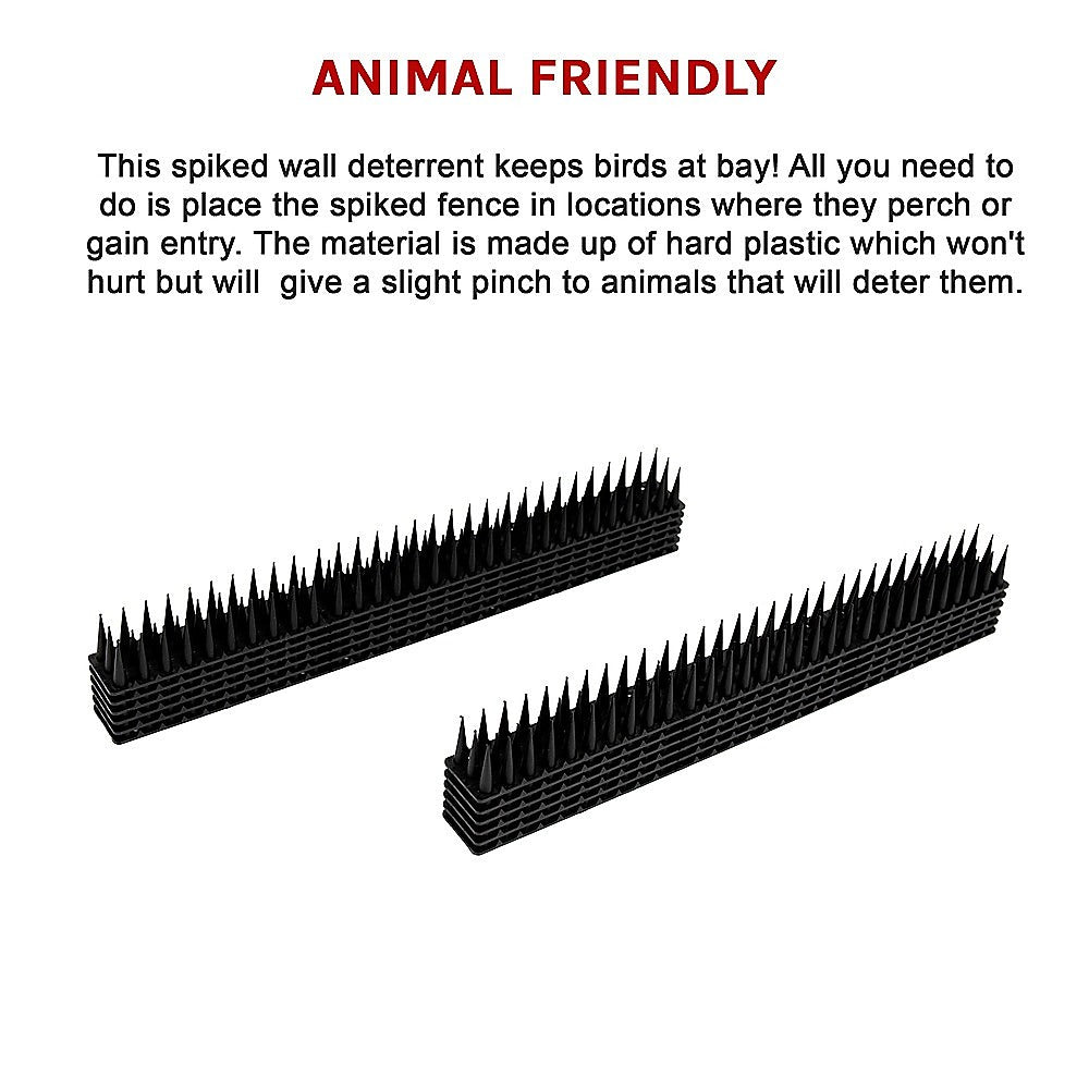 12pc Bird Spikes Human Cat Possum Mouse Pest Control Spiked Fence Wall Deterrent V63-837291
