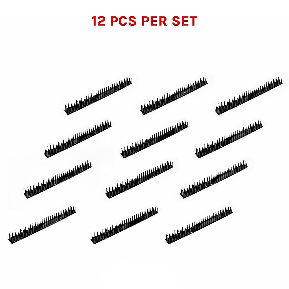 12pc Bird Spikes Human Cat Possum Mouse Pest Control Spiked Fence Wall Deterrent V63-837291