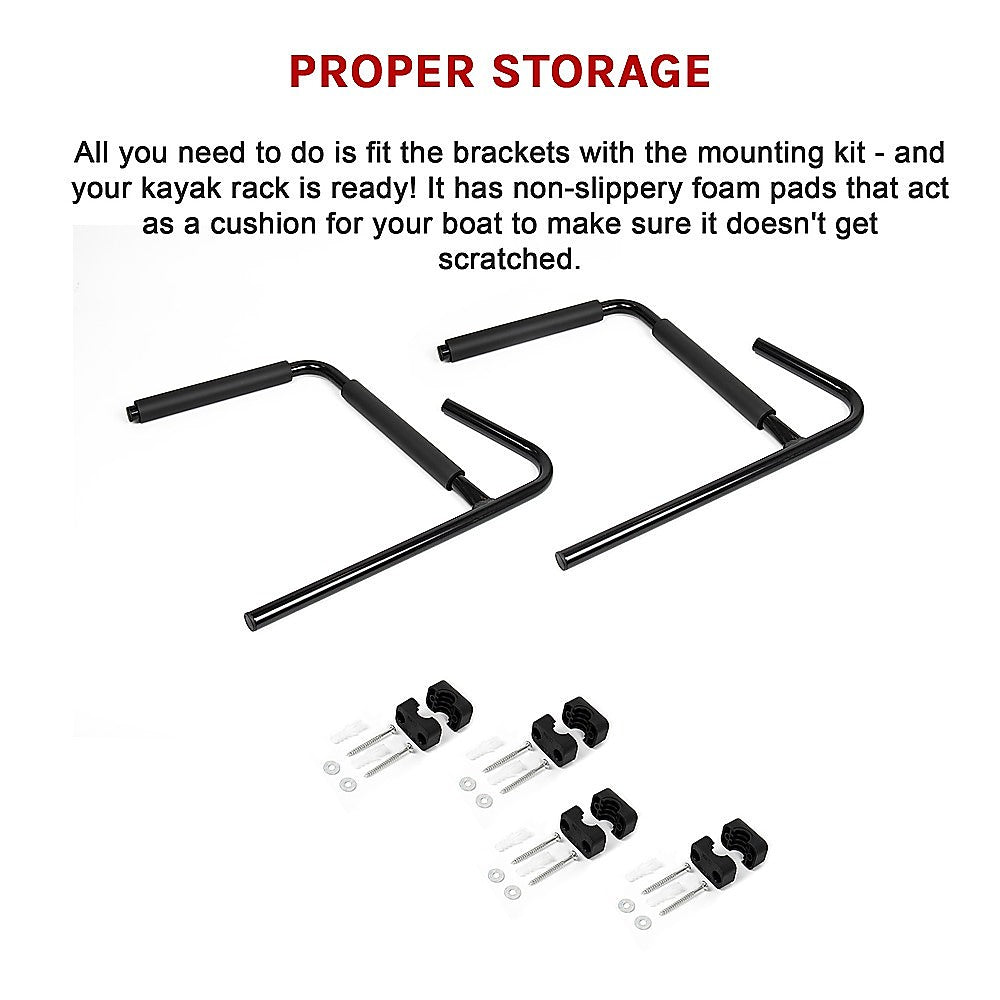 Pair Kayak Storage Rack Hanger Supporter Carrier Surfboard Holder Wall Bracket V63-837311