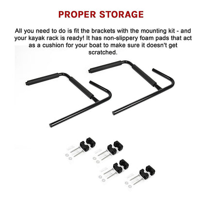 Pair Kayak Storage Rack Hanger Supporter Carrier Surfboard Holder Wall Bracket V63-837311