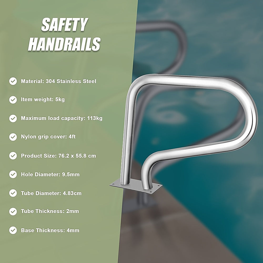 Swimming Pool Hand Rail Step Grab Rail 76.2x55.8cm with Drill Bit V63-837321