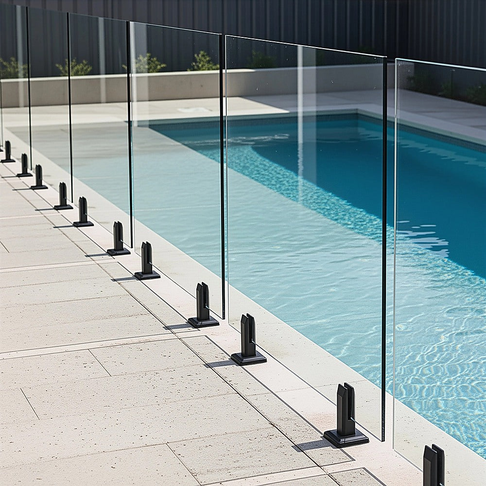 Balustrade Black Glass Clamp 304 Stainless Spigot Pool Fencing Fence V63-837341