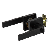 Door Handle Set Lever Privacy Function Square Black V63-837371