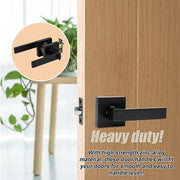 Door Handle Set Lever Privacy Function Square Black V63-837371
