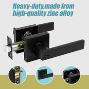Door Handle Set Lever Privacy Function Square Black V63-837371