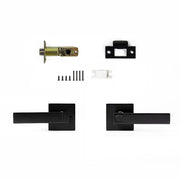 Door Handle Set Lever Privacy Function Square Black V63-837371