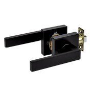 Door Handle Set Lever Passage Function Square Black V63-837391