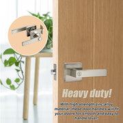 Door Handle Set Lever Privacy Function Square Satin Nickel V63-837401