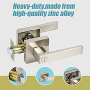 Door Handle Set Lever Privacy Function Square Satin Nickel V63-837401