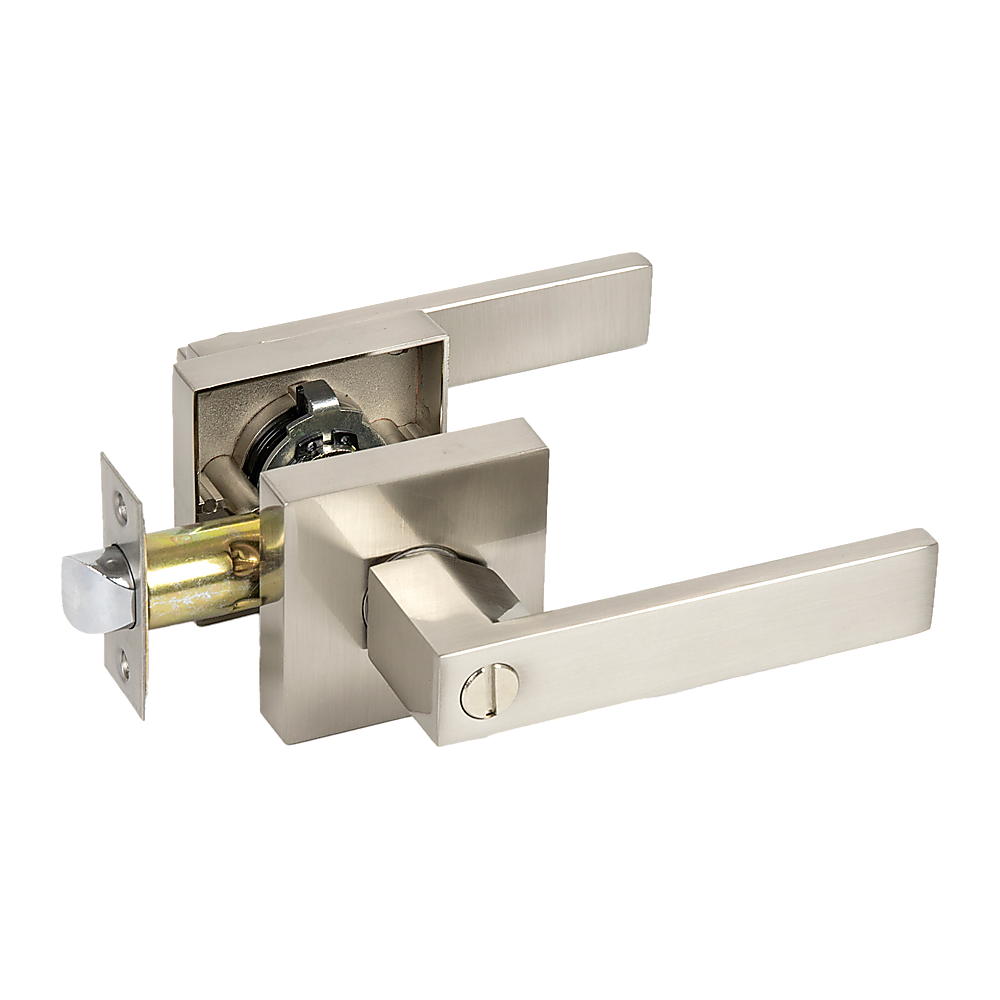 Door Handle Set Lever Privacy Function Square Satin Nickel V63-837401
