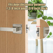 Door Handle Set Lever Privacy Function Square Satin Nickel V63-837401