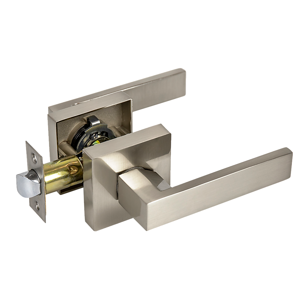 Door Handle Set Lever Passage Function Square Satin Nickel V63-837421