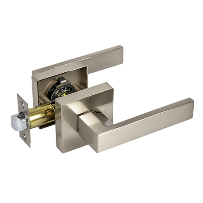 Door Handle Set Lever Passage Function Square Satin Nickel V63-837421