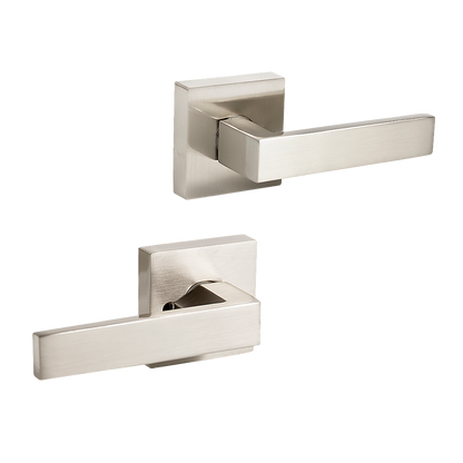 Door Handle Set Lever Passage Function Square Satin Nickel V63-837421