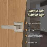 Door Handle Set Lever Passage Function Square Satin Nickel V63-837421