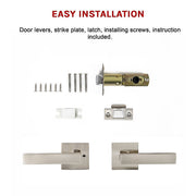 Door Handle Set Lever Passage Function Square Satin Nickel V63-837421