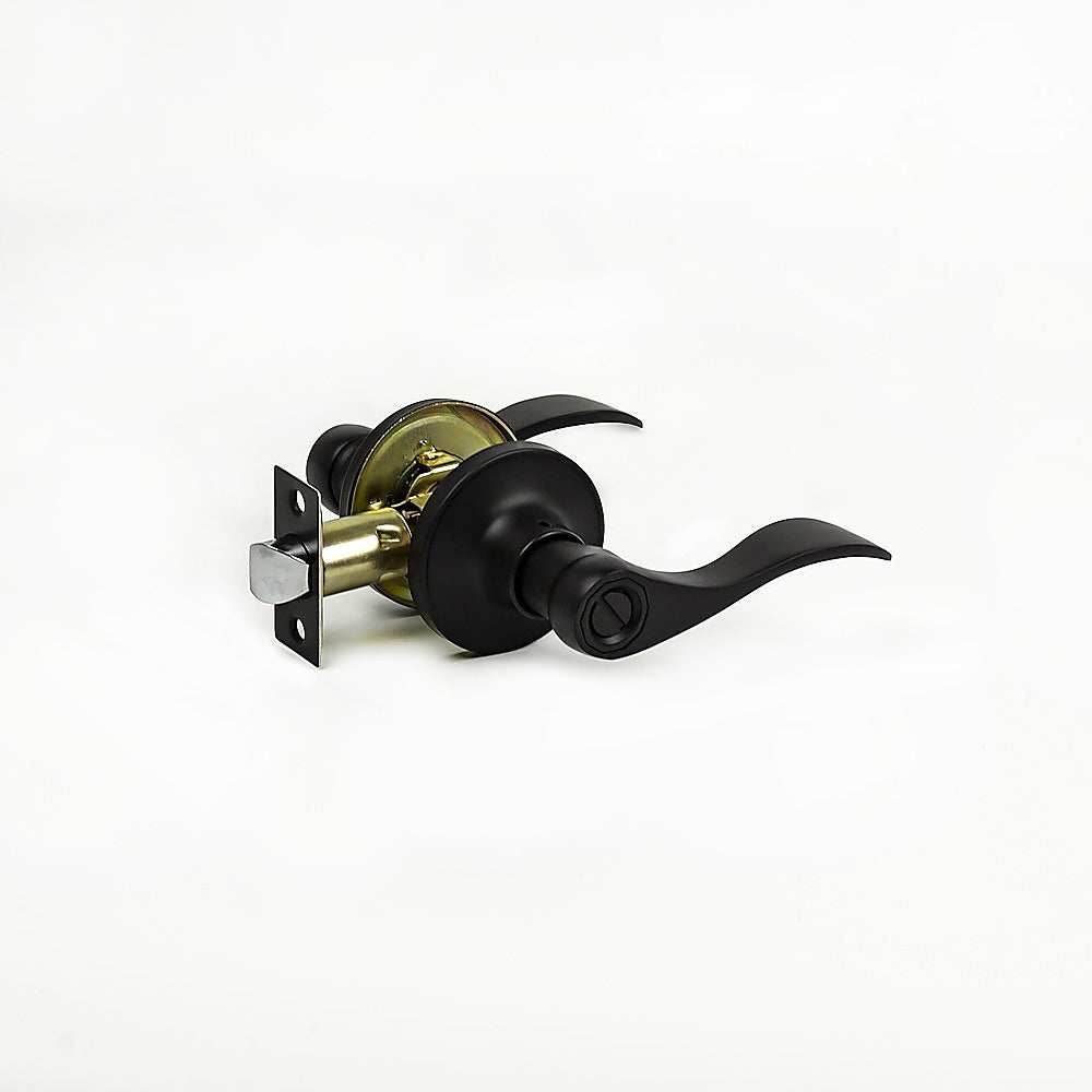 Door Handle Set Lever Privacy Function Black V63-837431