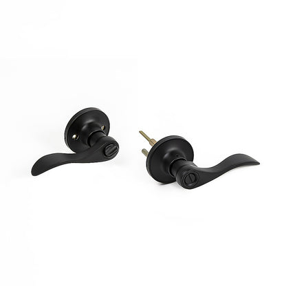 Door Handle Set Lever Privacy Function Black V63-837431