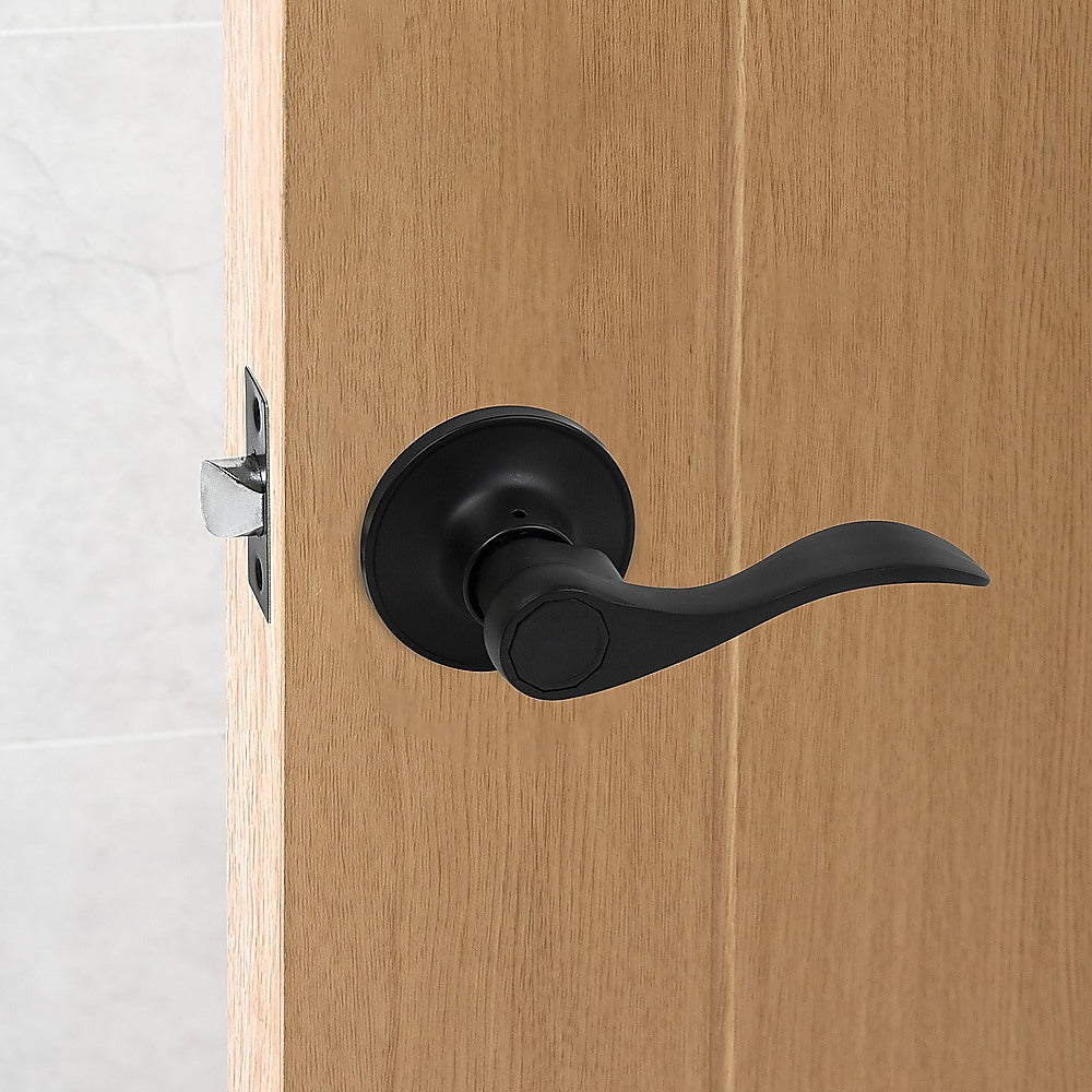 Door Handle Set Lever Passage Function Black V63-837451