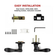 Door Handle Set Lever Passage Function Black V63-837451