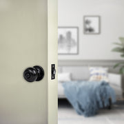 Door Handle Set Privacy Function Round Black V63-837461