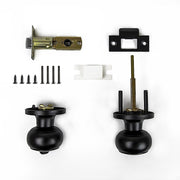 Door Handle Set Privacy Function Round Black V63-837461