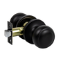 Door Handle Set Passage Function Round Black V63-837481