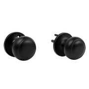 Door Handle Set Passage Function Round Black V63-837481