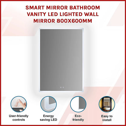 Smart Mirror Bathroom Vanity LED Lighted Wall Mirror 800x600mm V63-837521